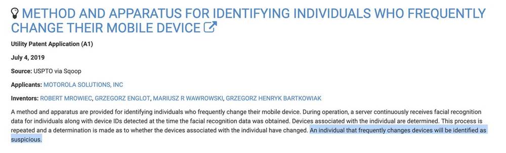 Motorola Patents Method to Track People Who Switch Phones Frequently